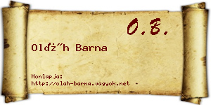 Oláh Barna névjegykártya
