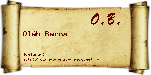 Oláh Barna névjegykártya